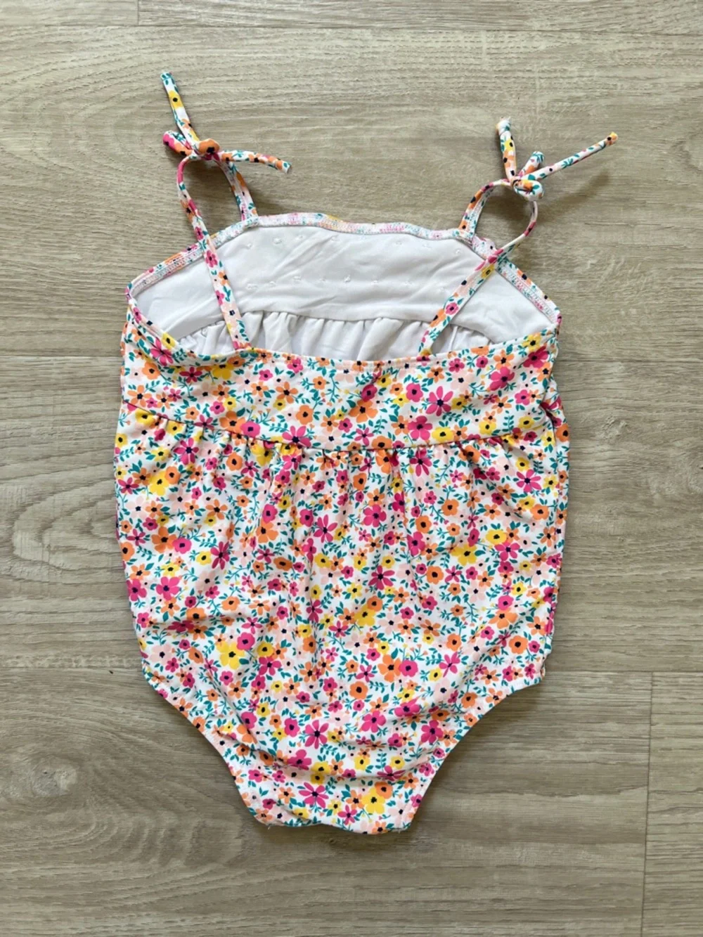 🌻3/$25 Tucker + Tate One Piece Swimsuit Girls 24M Floral 3D Flowers Lined Beach